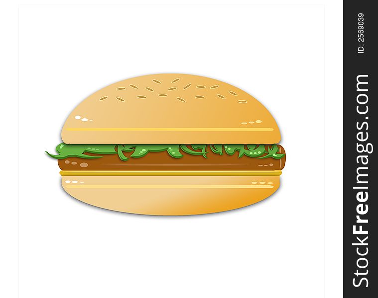 Digital illustration of a hamburger. Digital illustration of a hamburger.