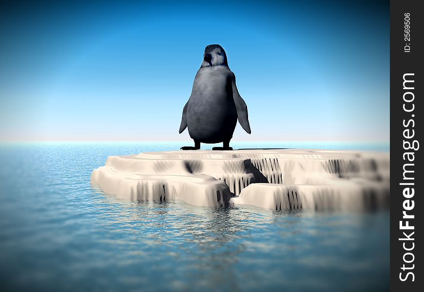 An image of a little penguin that is lost. An image of a little penguin that is lost.