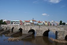 Pisek Old Stone Bridge Stock Images Pisek Old Stone Bridge Stock Images