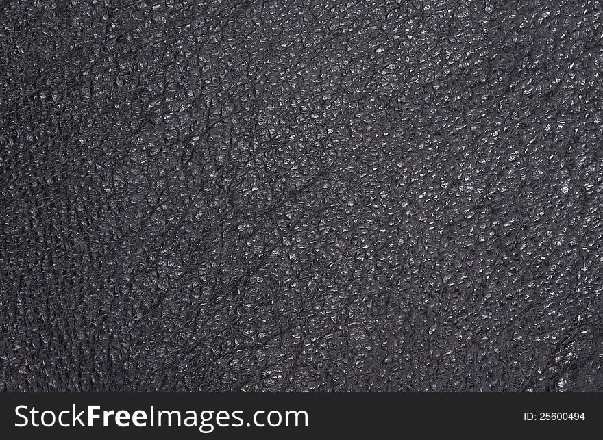 The black leather closeup. Texture