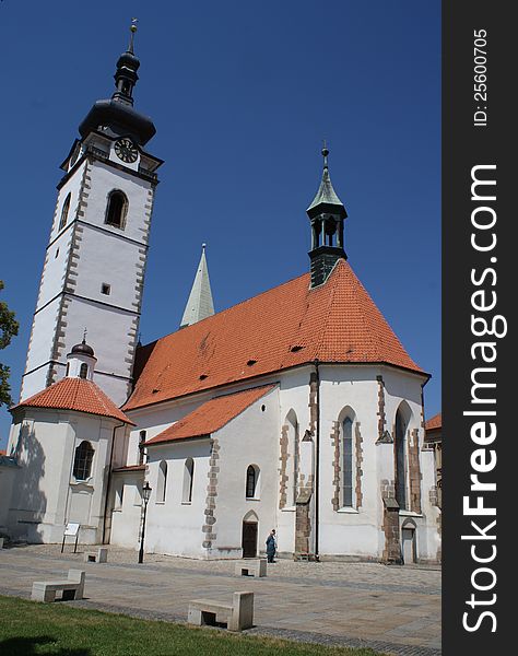 View of gothic cathedral in Pisek - Czech Republic. View of gothic cathedral in Pisek - Czech Republic