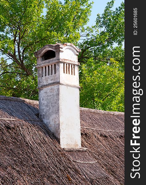 Old chimney on a farmhouse,Nikon D5000