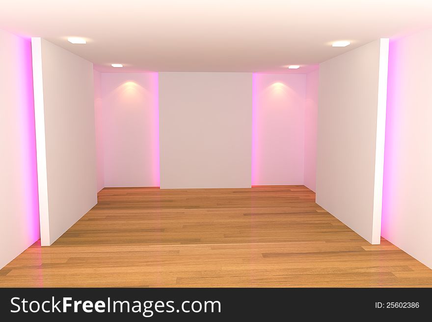 Home interior rendering with empty room color wall and decorated with wooden floors. Home interior rendering with empty room color wall and decorated with wooden floors.