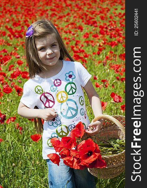 Girl On A Poppy Field