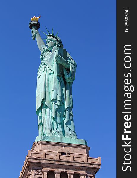 Statue Colossal de la liberte, such is the name wrote on the plaque at the base of the Statue of Liberty. Statue Colossal de la liberte, such is the name wrote on the plaque at the base of the Statue of Liberty