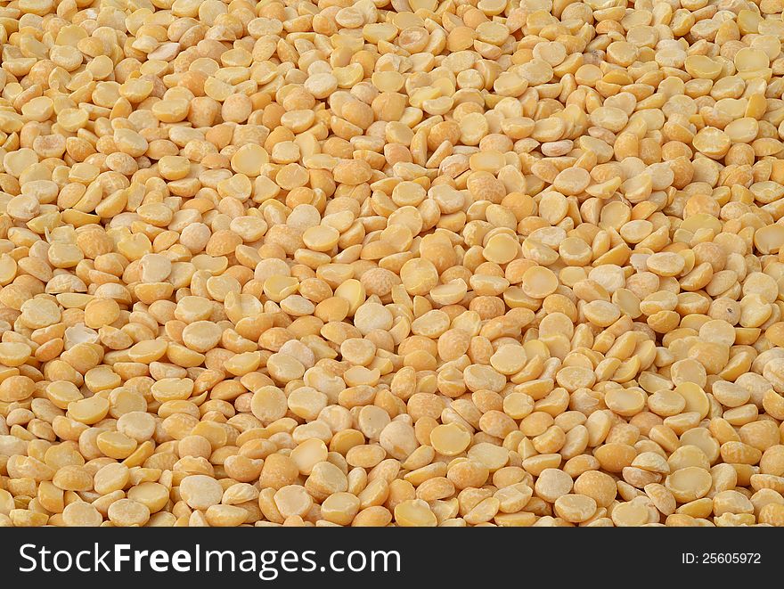 Dried yellow peas, food background, isometric view