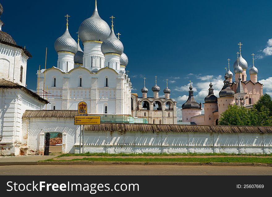 Assumption Cathedral in Kremlin of ancient town of Rostov The Great, Russia. Assumption Cathedral in Kremlin of ancient town of Rostov The Great, Russia