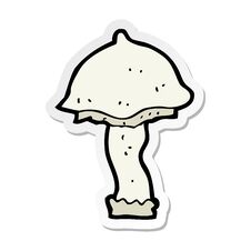 Sticker Of A Cartoon Mushroom Royalty Free Stock Images