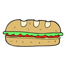 Cartoon Huge Sandwich Stock Image