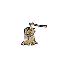 Free Cartoon Tree Stump With Axe Royalty Free Stock Photography - 256079567