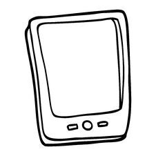 Line Drawing Cartoon Touch Screen Mobile Stock Photography