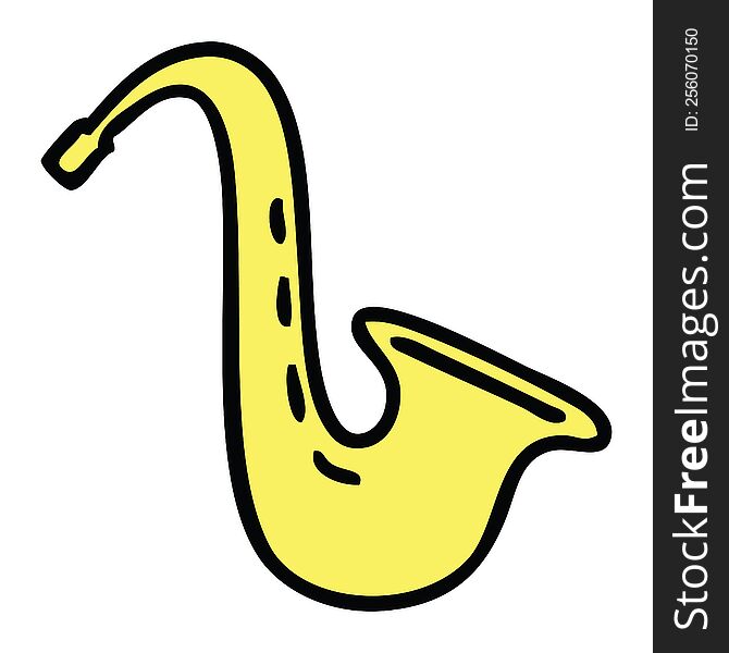 cute cartoon of a musical saxophone
