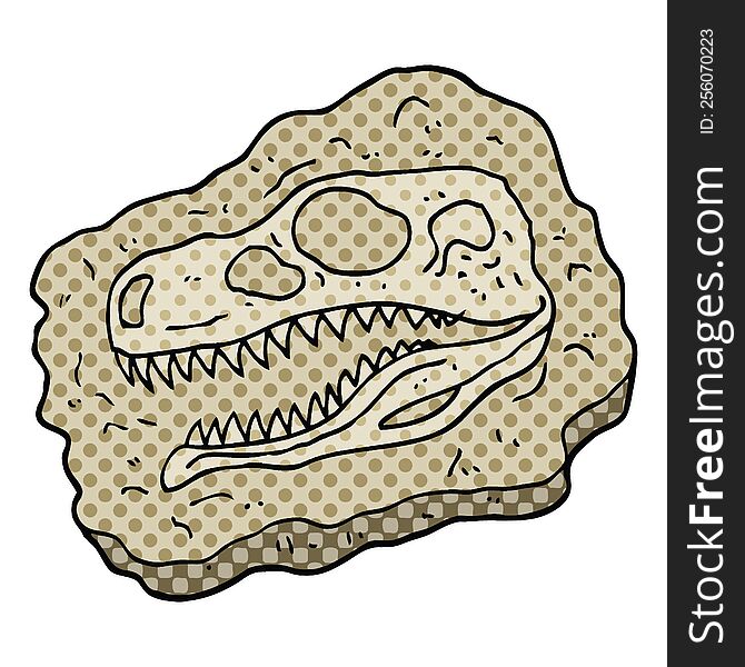 comic book style cartoon ancient fossil