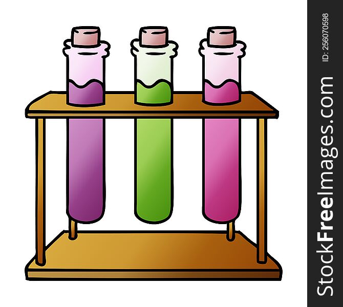 gradient cartoon doodle of a science test tube