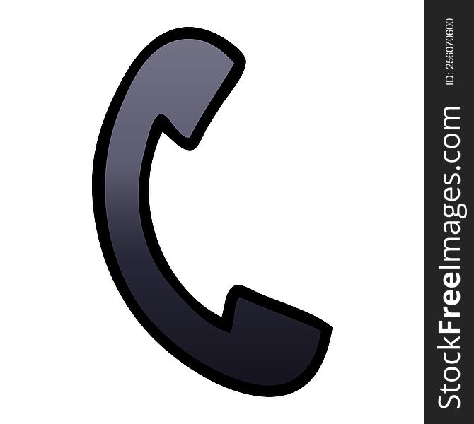 gradient shaded cartoon telephone handset