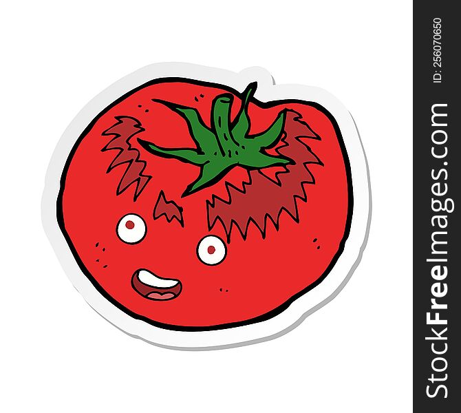 sticker of a cartoon tomato