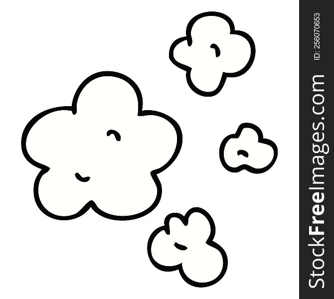 Quirky Hand Drawn Cartoon Clouds