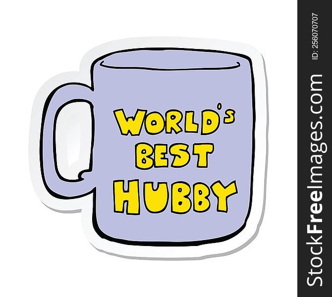 sticker of a worlds best hubby mug