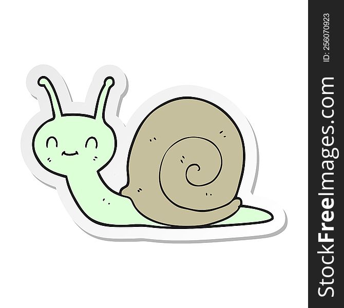 sticker of a cartoon cute snail