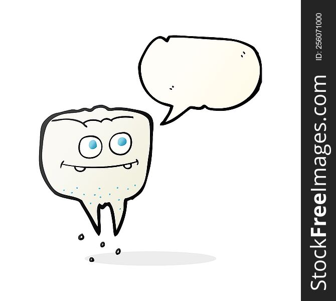 freehand drawn speech bubble cartoon tooth