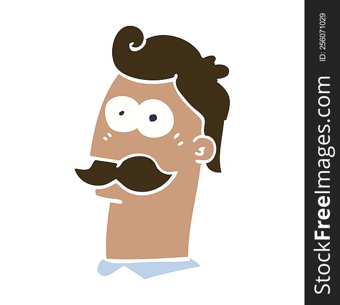 Cartoon Doodle Man With Moustache