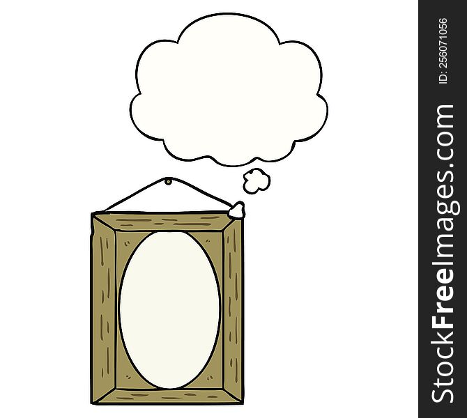 picture frame with thought bubble. picture frame with thought bubble
