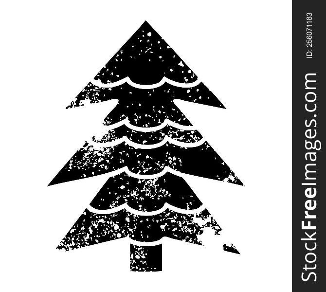Distressed Symbol Snow Covered Tree