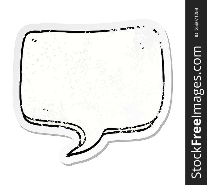 Distressed Sticker Of A Cartoon Speech Bubble