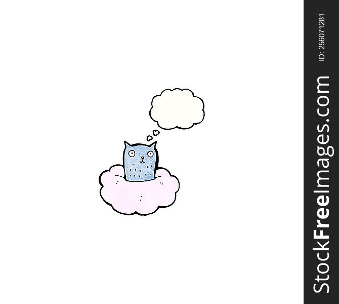 cat on cloud cartoon