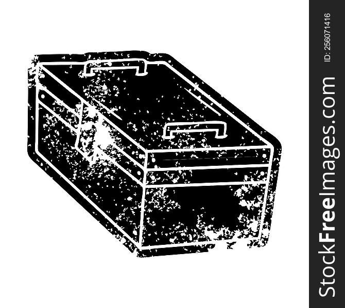 Grunge Icon Drawing Of A Metal Tool Box