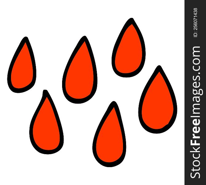cartoon doodle blood droplets
