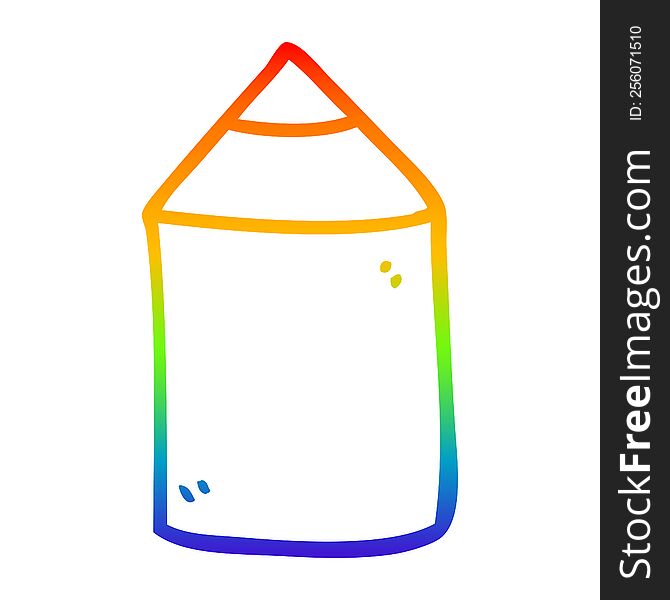 Rainbow Gradient Line Drawing Cartoon Colored Pencil