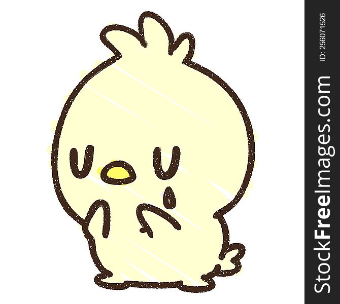 Sad Bird Chalk Drawing