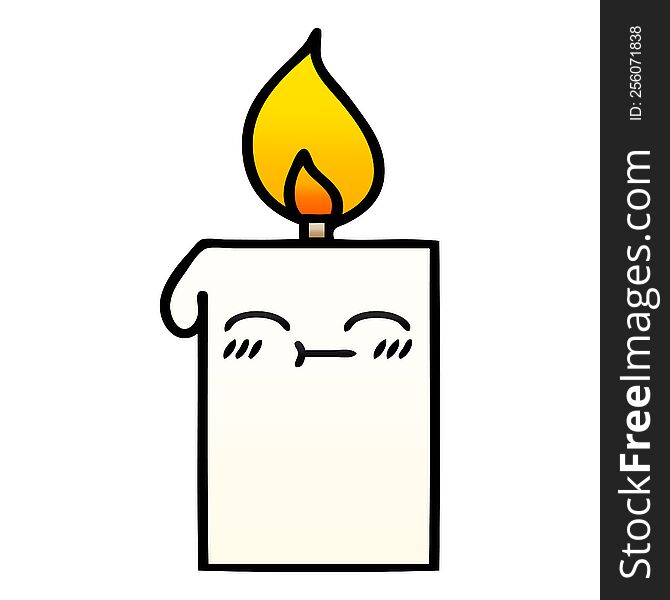 gradient shaded cartoon lit candle