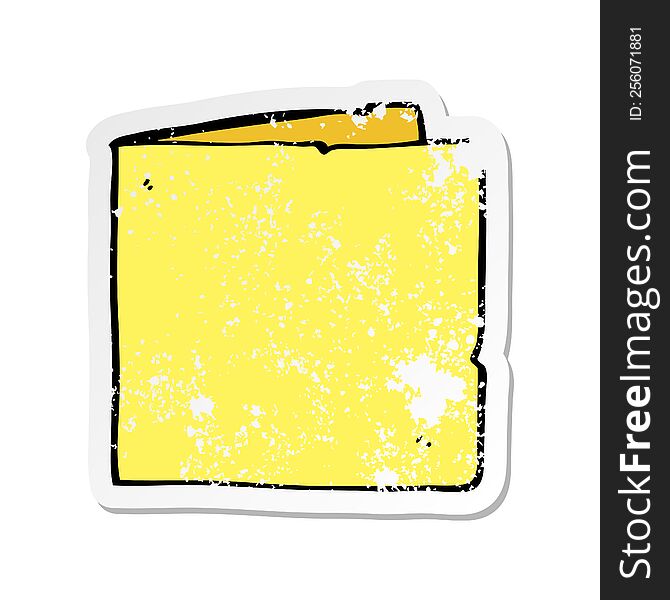 retro distressed sticker of a cartoon blank card