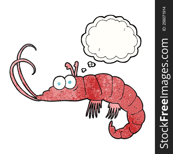 Thought Bubble Textured Cartoon Shrimp