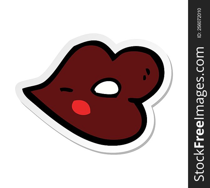 sticker of a cartoon glossy lips