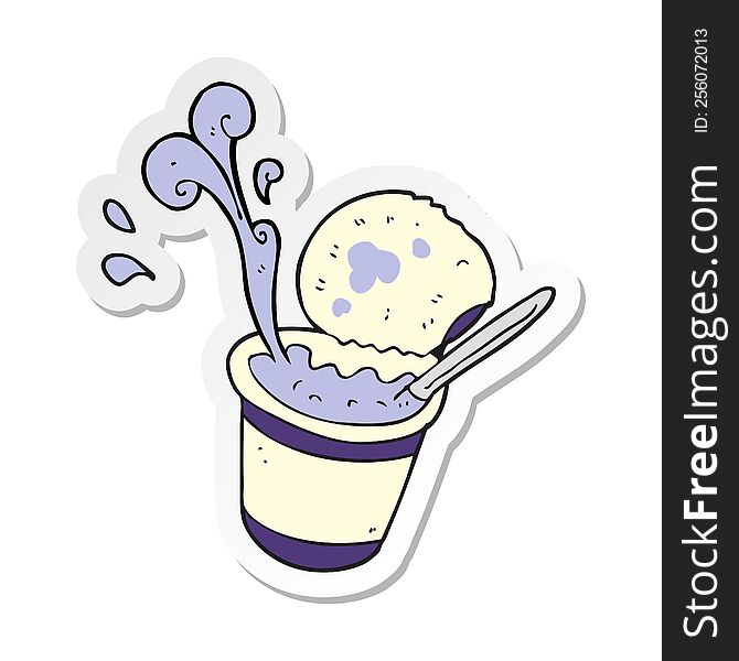 Sticker Of A Carton Yogurt