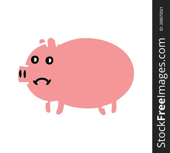 flat color retro cartoon of a pig. flat color retro cartoon of a pig
