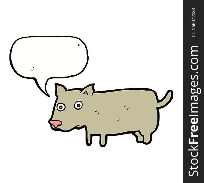 Cartoon Little Dog With Speech Bubble