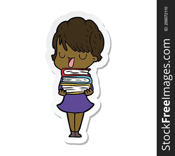 sticker of a cartoon woman talking