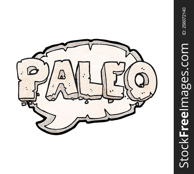 paleo freehand drawn texture cartoon sign. paleo freehand drawn texture cartoon sign