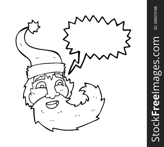 Speech Bubble Cartoon Santa Claus Laughing
