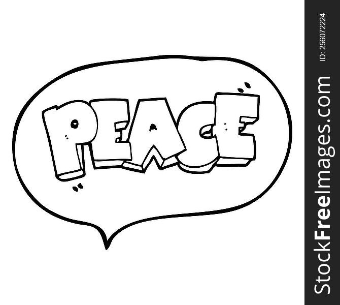 speech bubble cartoon word peace