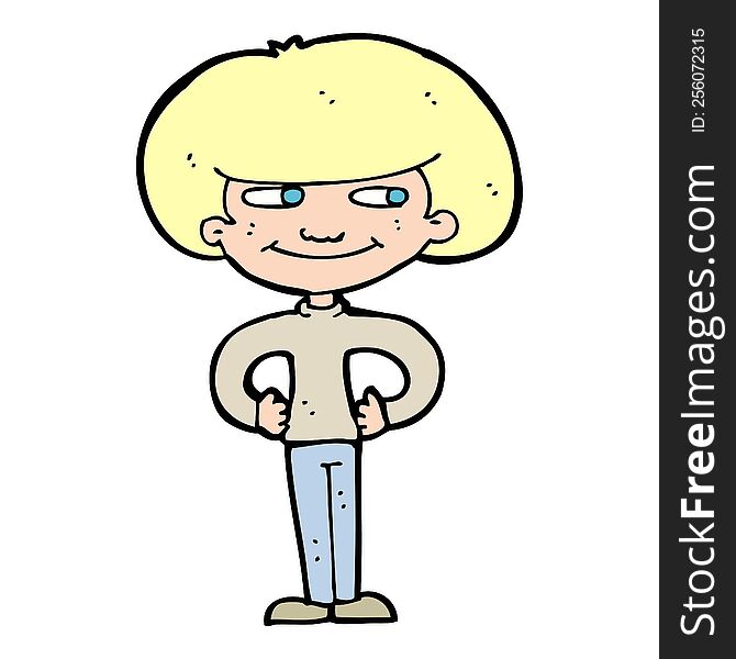 Cartoon Boy With Hands On Hips