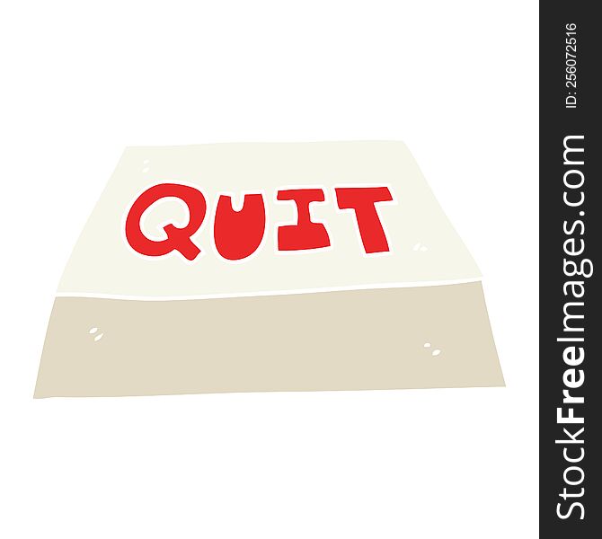flat color illustration of quit button. flat color illustration of quit button
