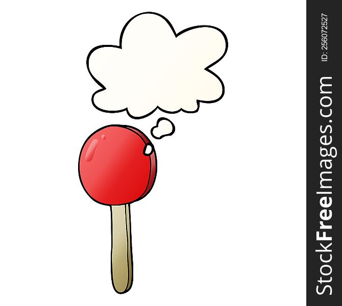 Cartoon Lollipop And Thought Bubble In Smooth Gradient Style