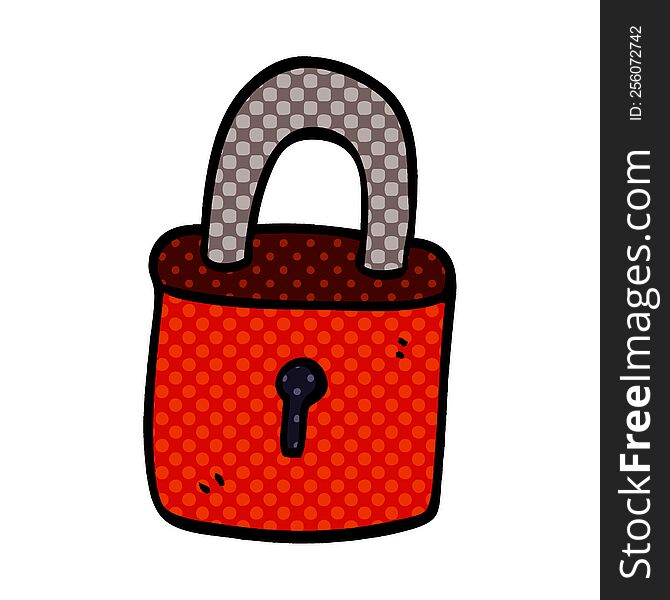 Cartoon Doodle Locked Padlock