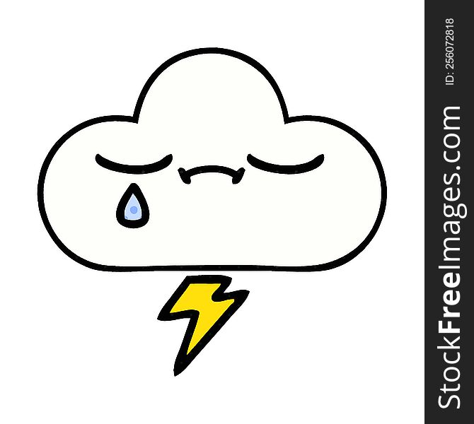 comic book style cartoon of a thunder cloud