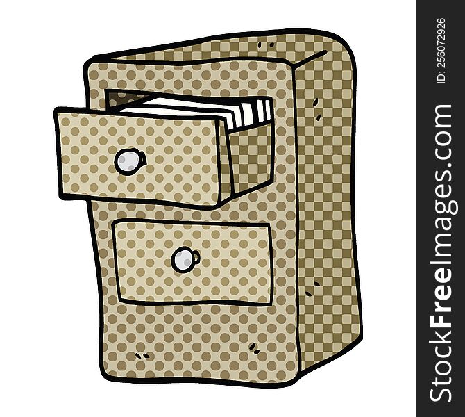 Comic Book Style Cartoon Drawers Of Files